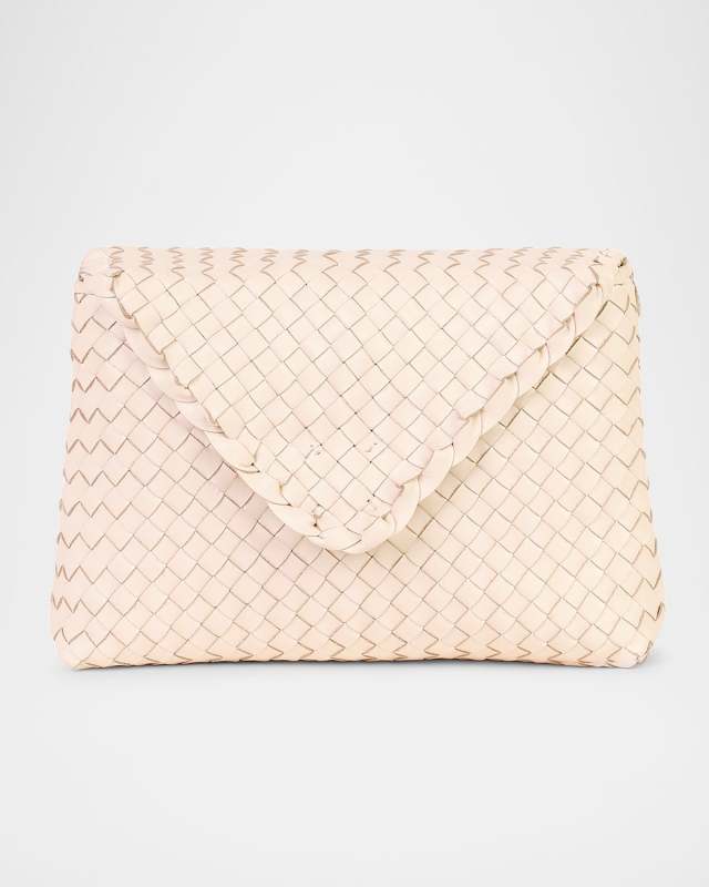 Jamie Envelope Woven Leather Clutch Bag